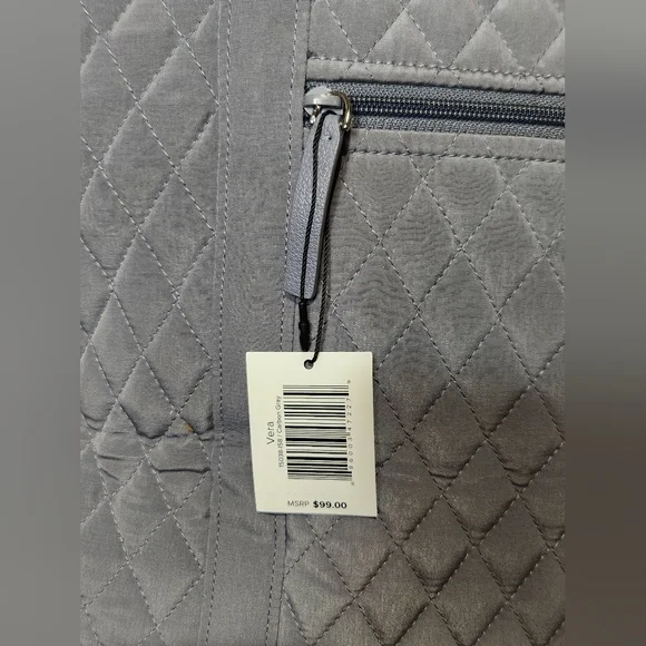 Vera Bradley Carbon Gray Quilted Tote. NWT - Picture 5 of 6
